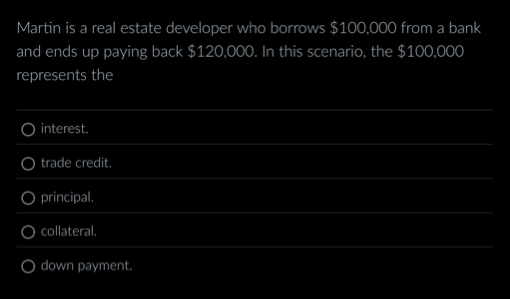 Martin is a real estate developer who borrows $ 1