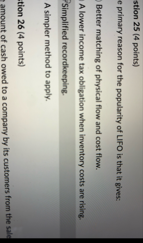 stion 2 5 ( 4 points ) e primary reason for the