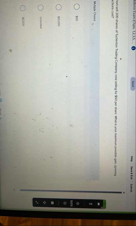 Iidterm Exam ( Chpts . 1 , 2 , 3 , 5 , . . . Help