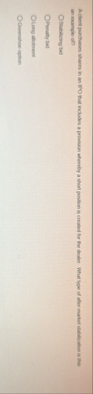 A cliert purchases shaves in an IPO that includes