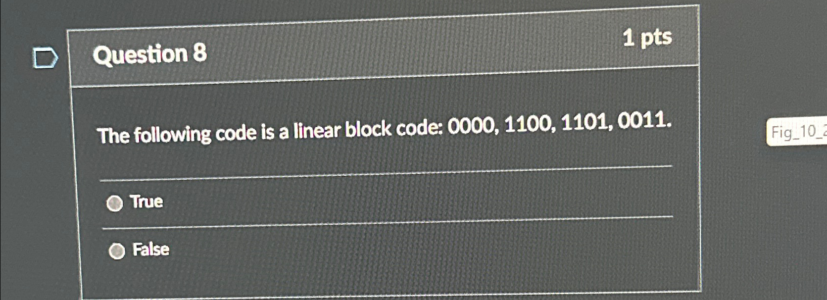 Question 8 1 pts The following code is a linear