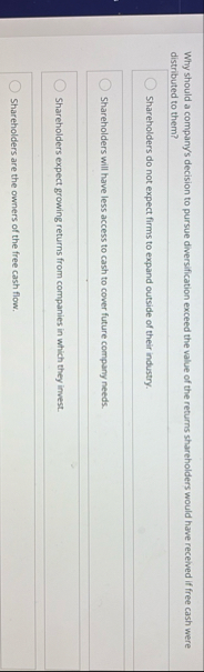 Why should a company's decision to pursue