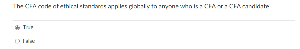 The CFA code of ethical standards applies