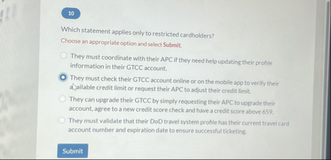 1 0 Which statement applies only to restricted