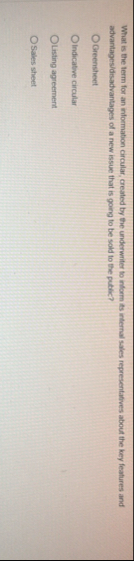 What is the term for an information circular,