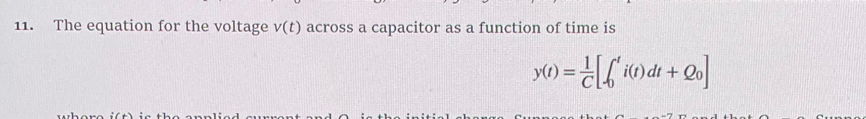 The equation for the voltage v ( t ) across a