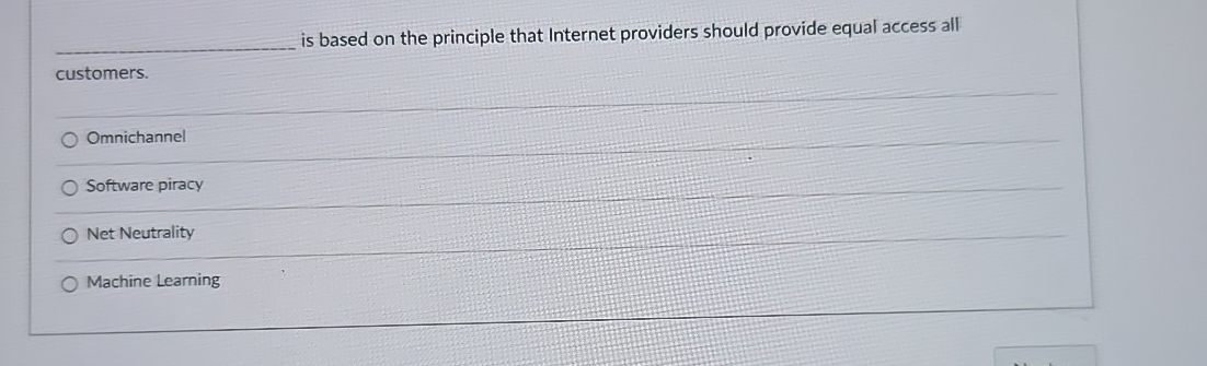 is based on the principle that Internet providers