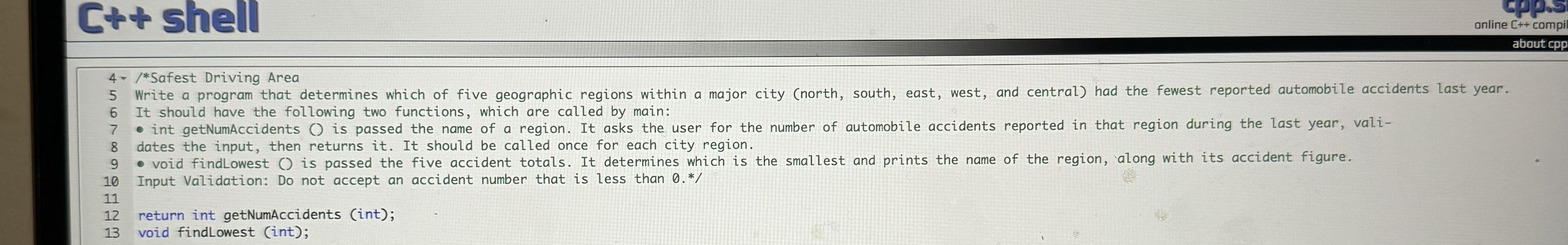 C + t shell 4 - / * Safest Driving Area It should