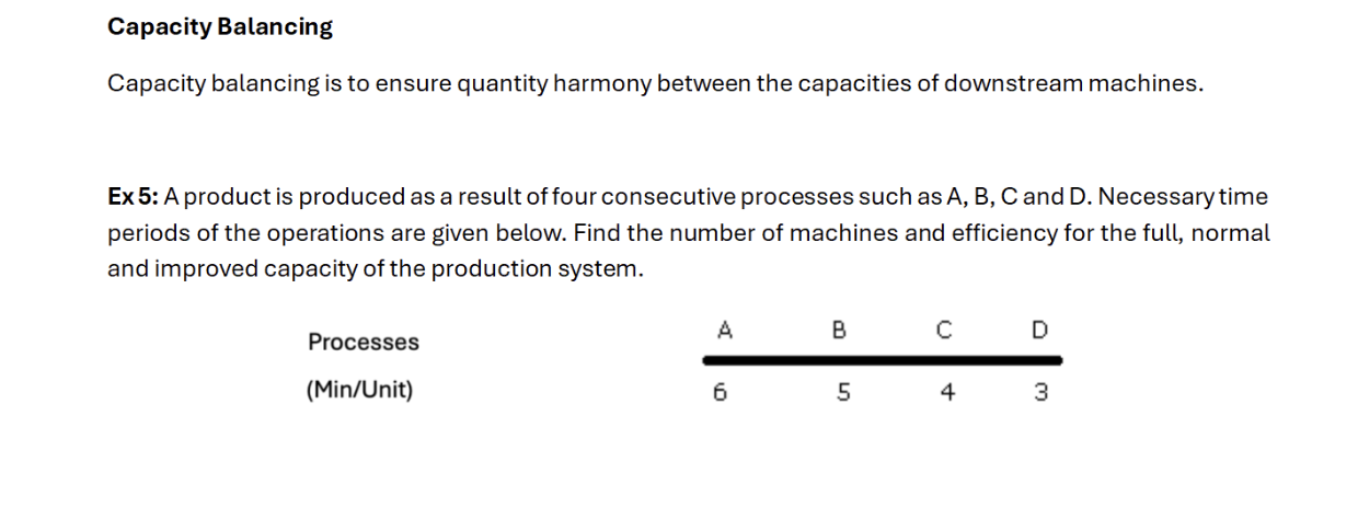 Capacity Balancing Capacity balancing is to