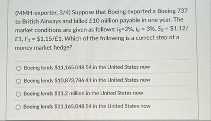 ( MMH - exporter, 3 / 4 ) Suppose that Boeing
