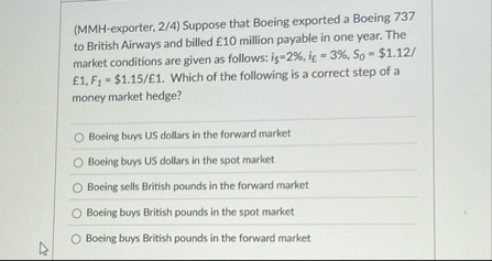 ( MMH - exporter, 2 / 4 ) Suppose that Boeing