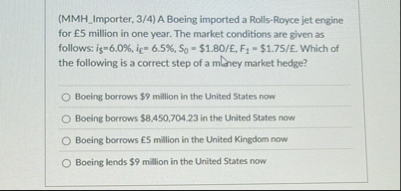 ( MMH _ Importer, 3 / 4 ) A Boeing imported a