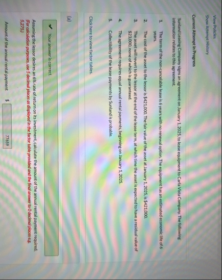 View Policies Show Altempt + Hestory Current