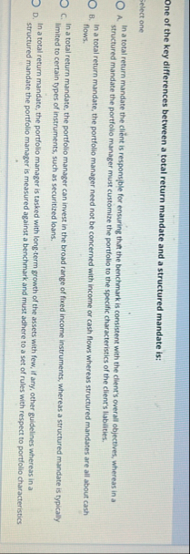 One of the key differences between a total return