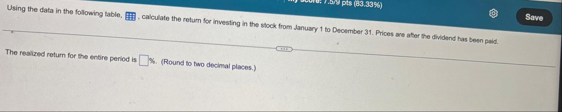 Stock and Dividend Data \ table [ [ Date ,
