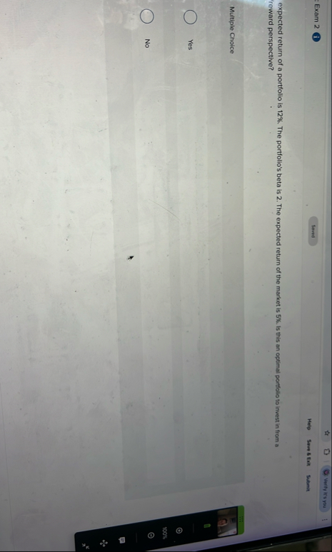 Verity ifs you Exam 2 Helo Save 5 Eait Submit