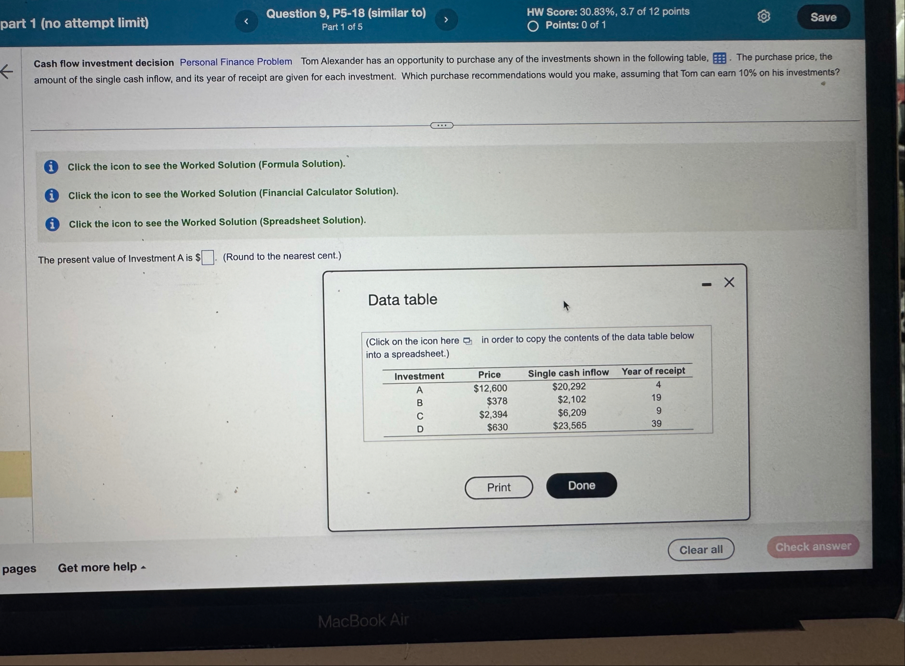 part 1 ( no attempt limit ) Question 9 , P 5 - 1