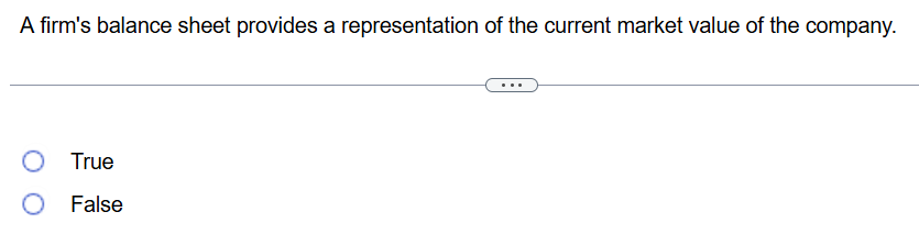 A firm's balance sheet provides a representation