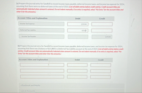 ( a ) Prepare the journal entry for Sandiil to