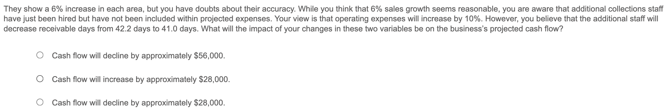 They show a 6 \ % increase in each area, but you