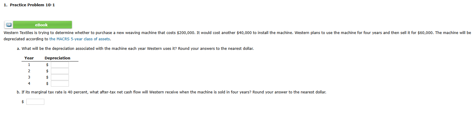 1 . Practice Problem 1 0 - 1 depreciated