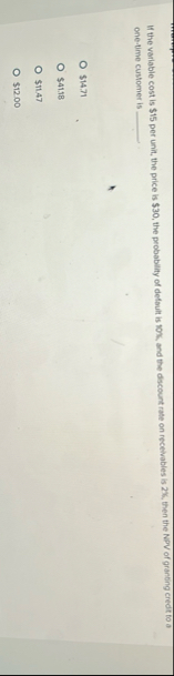 If the variable cost is $ 1 5 per unit, the price