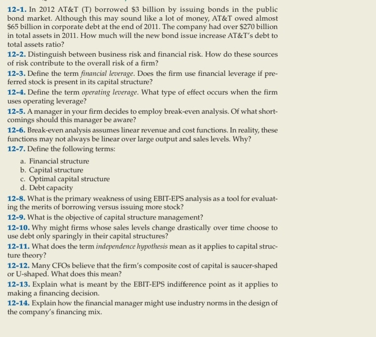 1 2 - 1 . In 2 0 1 2 AT&T ( T ) borrowed $ 3