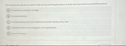 From the lectures, why do you need to make sure