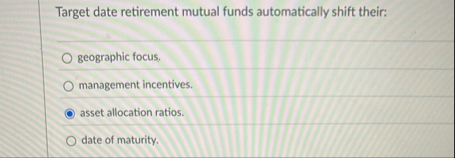 Target date retirement mutual funds automatically