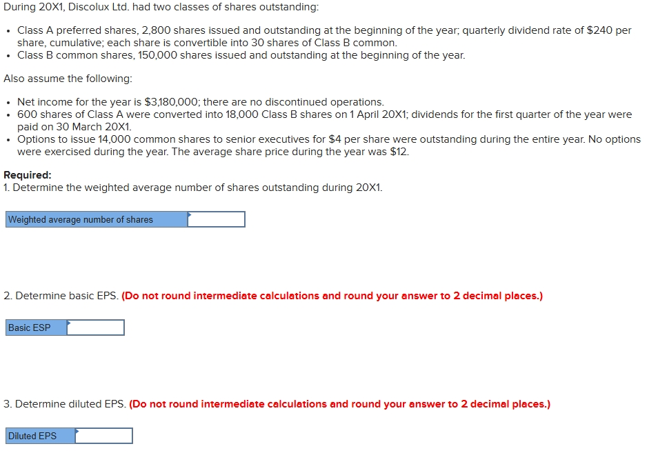 During 2 0 X 1 , Discolux Ltd . had two classes
