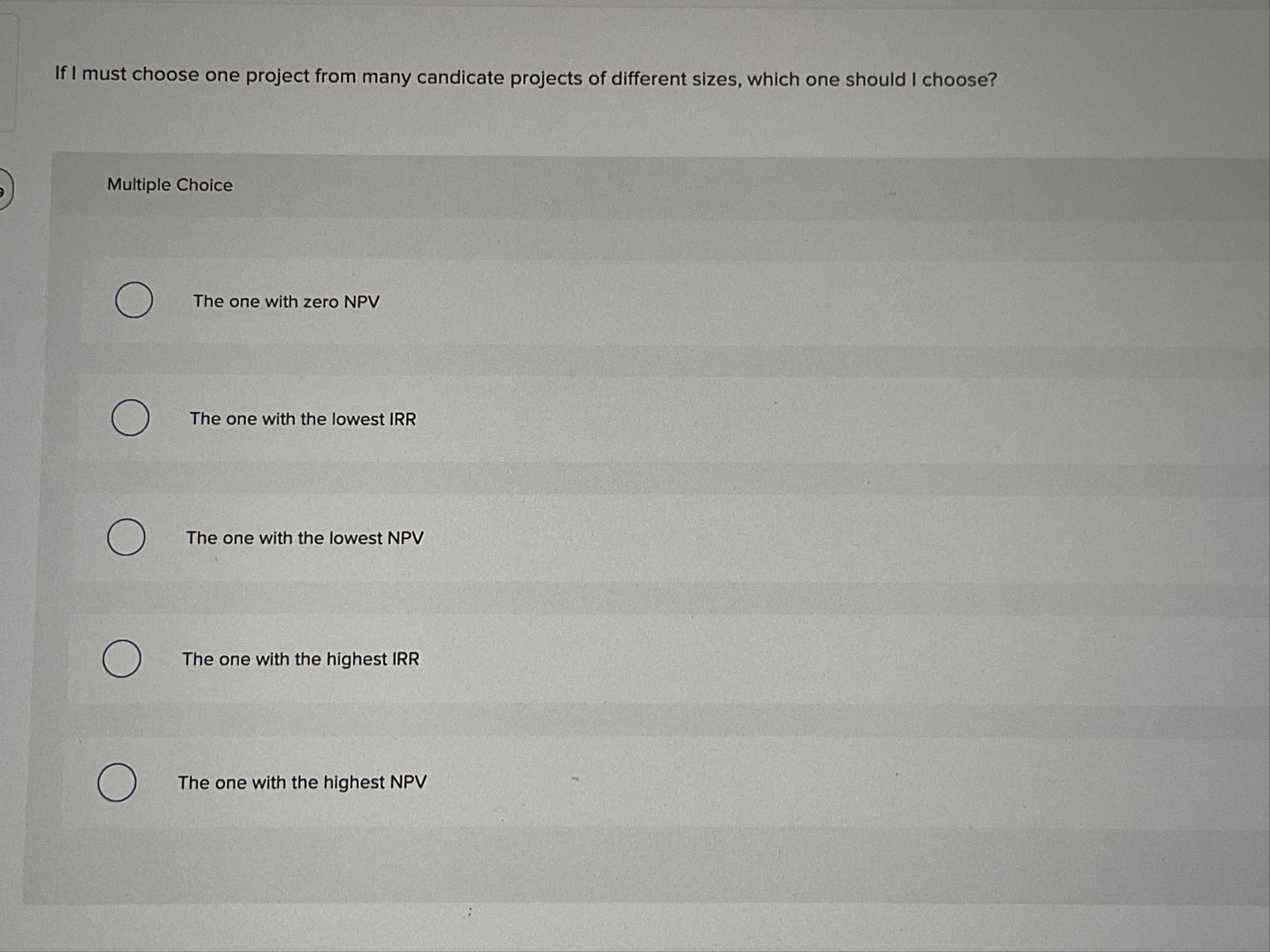 If I must choose one project from many candicate