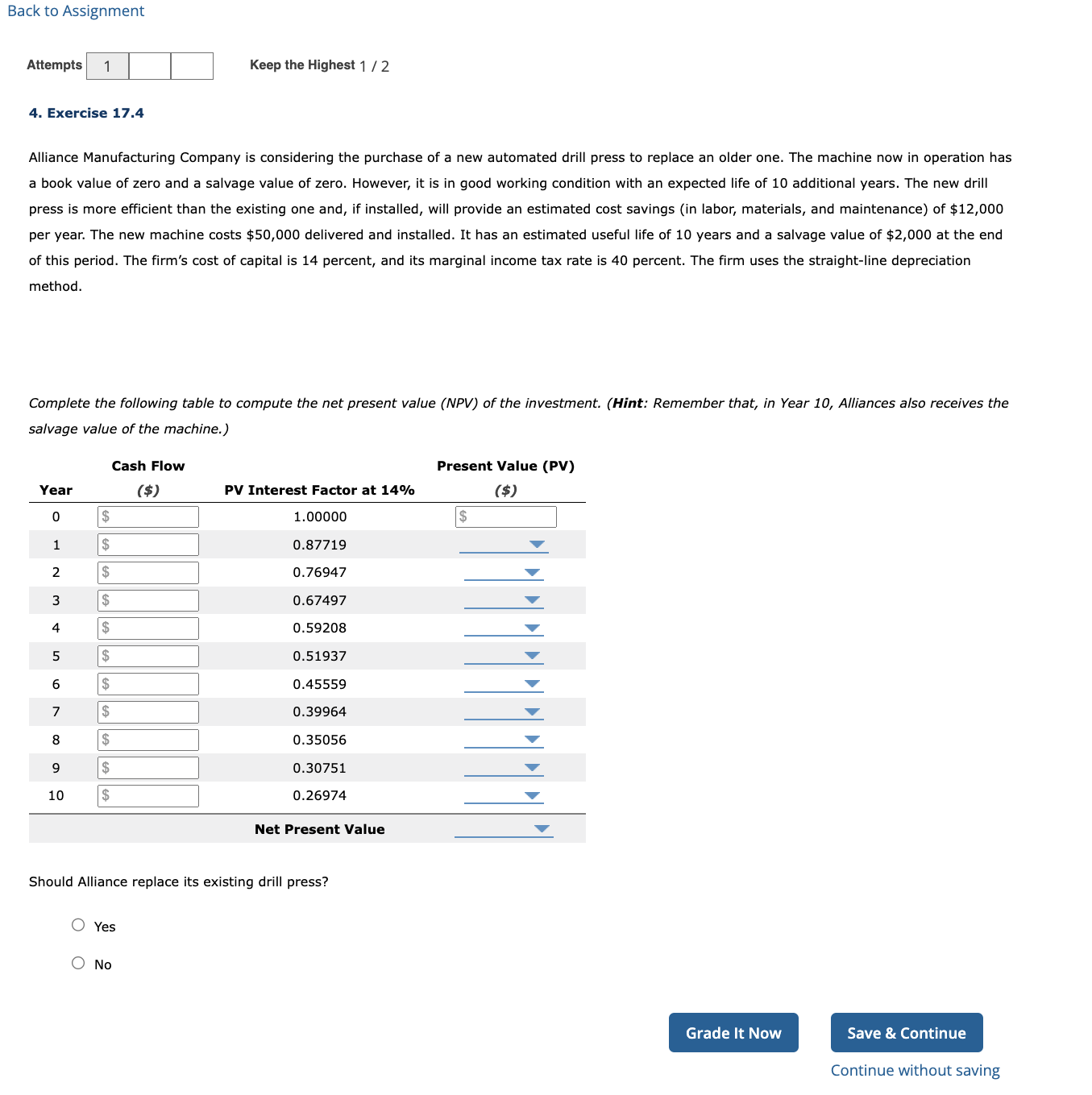 Attempts 1 Keep the Highest 1 / 2 4 . Exercise 1