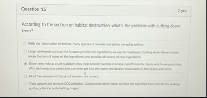 Question 1 5 2 pts According to the section on