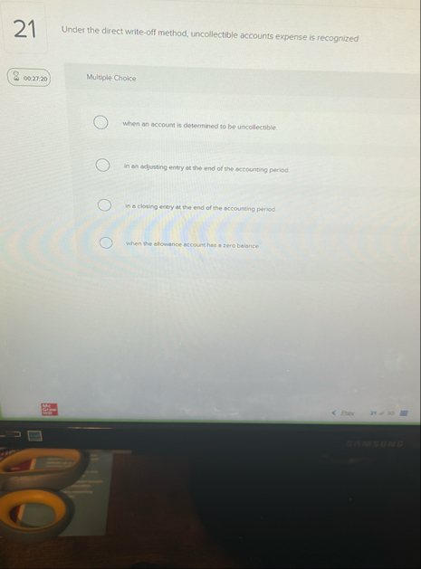 2 1 Under the direct write - off method,