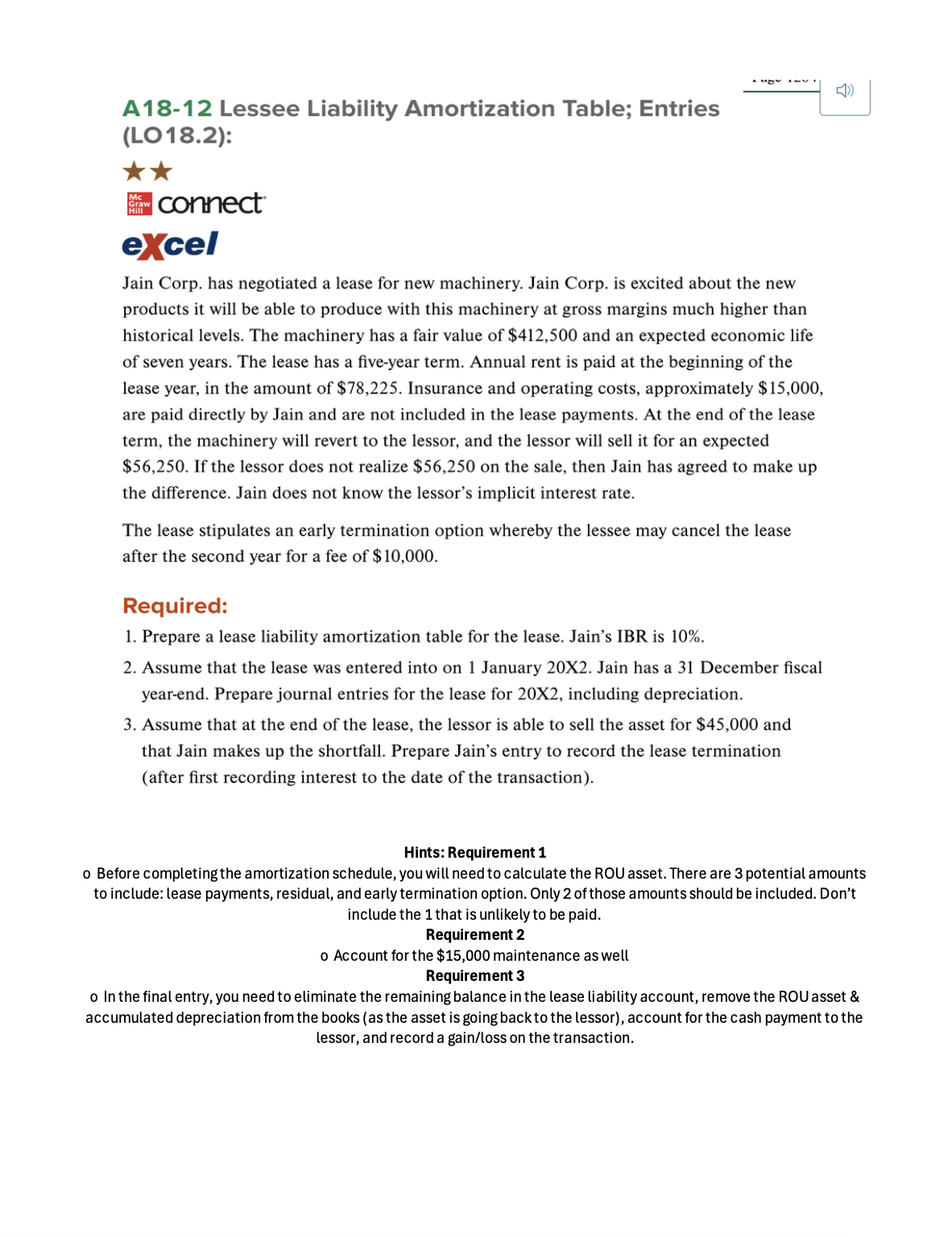 A 1 8 - 1 2 Lessee Liability Amortization Table;