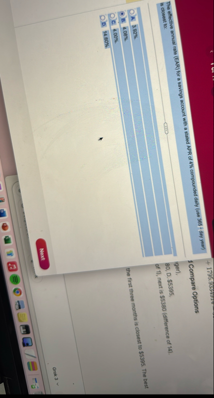 The eflective annual rate ( EAR ) for a savings