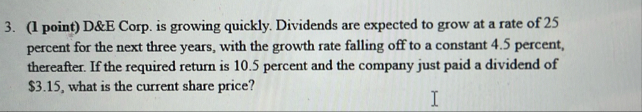 ( 1 point ) D ( 1 point ) D ( l point ) D&E Corp.