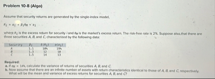 Problem 1 0 - 8 ( Algo ) Assume that security