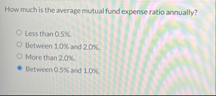 How much is the average mutual fund expense ratio