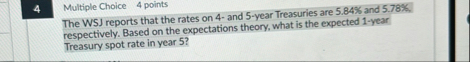 4 Multiple Choice 4 points The WSJ reports that
