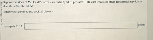 Suppose the stock of McDonald's increases in