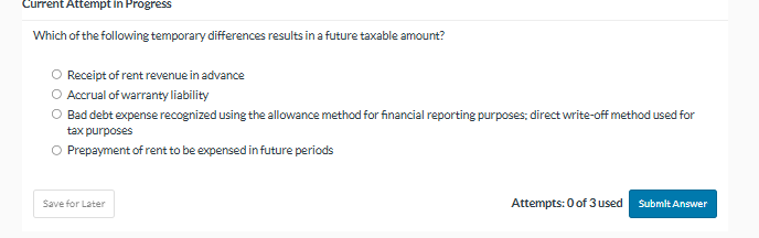 Current Attempt in Progress Which of the