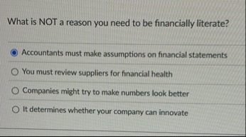 What is NOT a reason you need to be financially