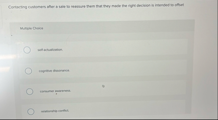 Contacting customers after a sale to reassure