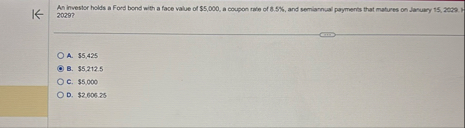 An investor holds a Ford bond with a face value