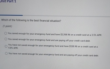 Which of the following is the best financial