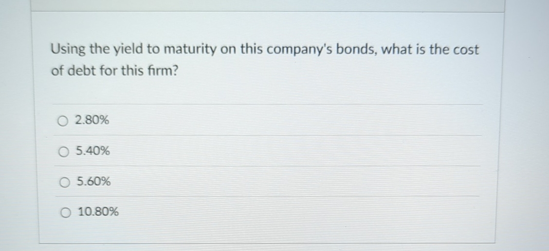 Using the yield to maturity on this company's