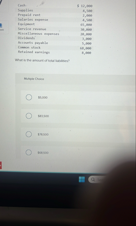 \ table [ [ Cash . , $ 1 2 , 0 0 0