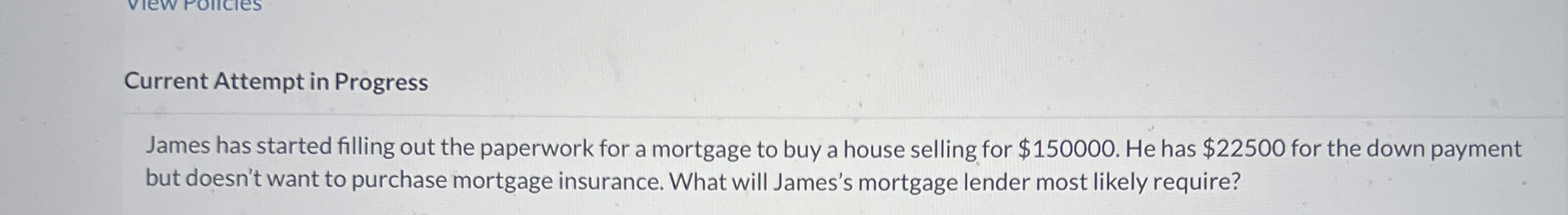 Current Attempt in Progress James has started