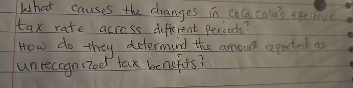 What causes the changes in coca cola's eftective